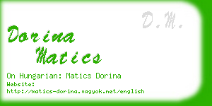 dorina matics business card